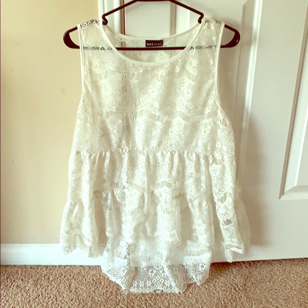 White lace top!